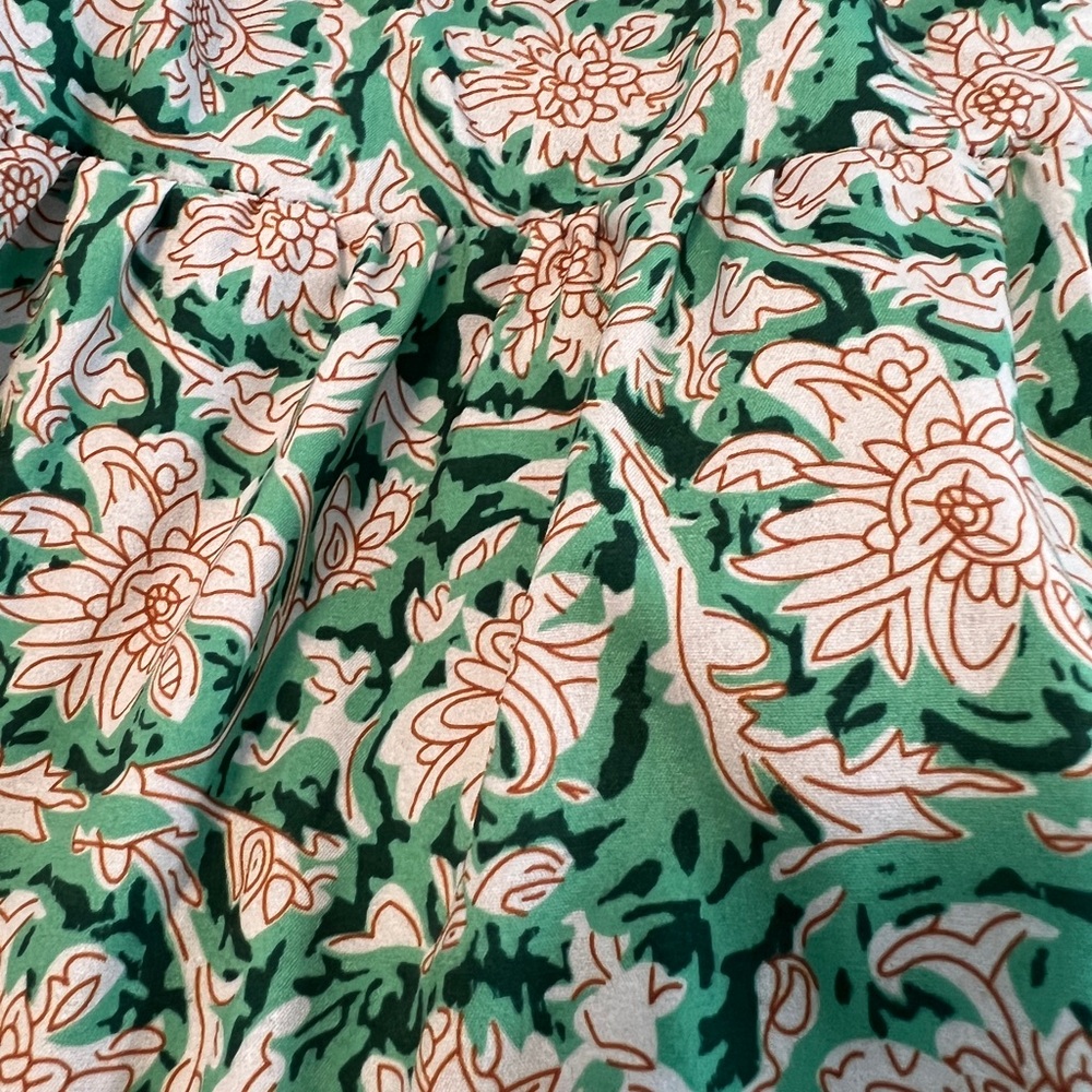 Sunday Floral Dress with Green and Cream - Picture 3 of 3